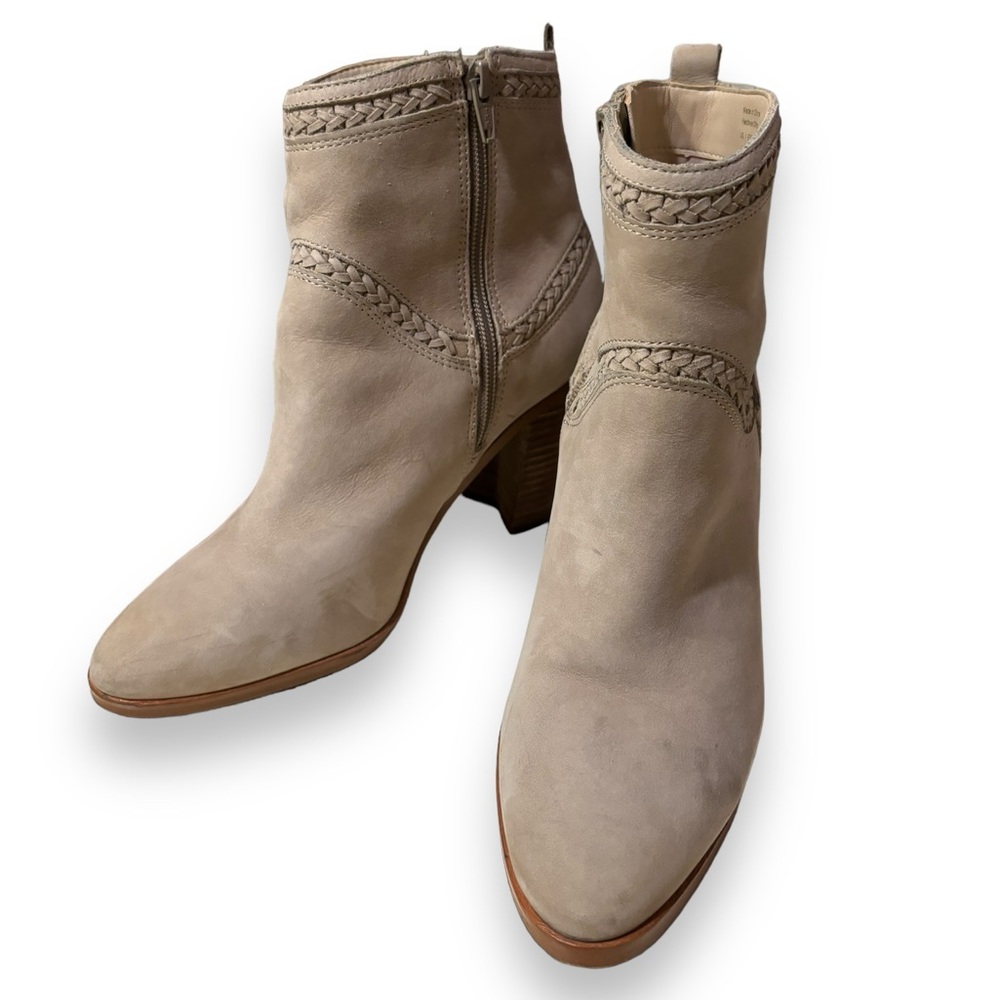ALDO Suede Leather Side zip Ankle Boots Braid Detail